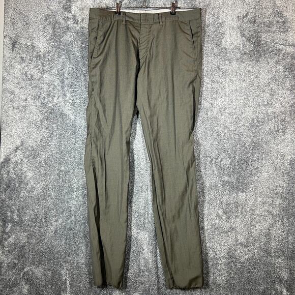 Hugo Boss Dress Pants Mens 36R Gray CAGAN1-US Virgin Wool Blend Flat Front - Picture 1 of 9